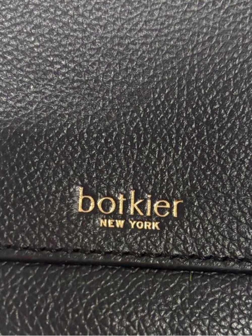 Botkier Black Leather Crossbody with Gold V-Bar Accent - Picture 4 of 4